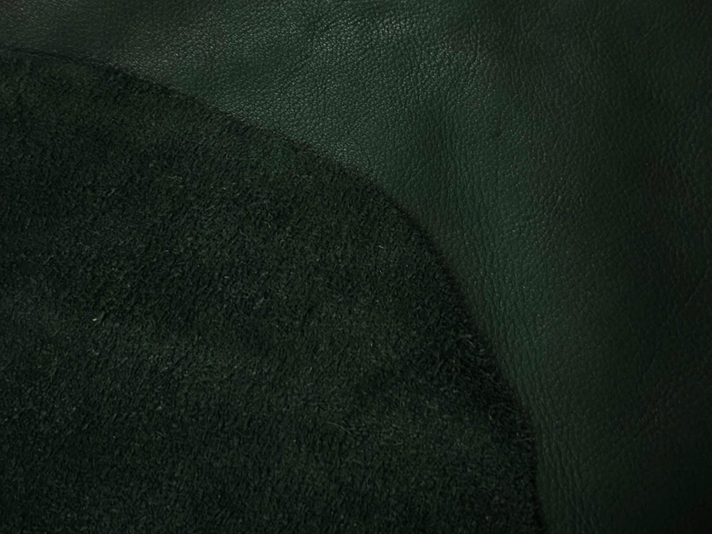 Close-up of cowhide leather showcasing the reverse and texture.