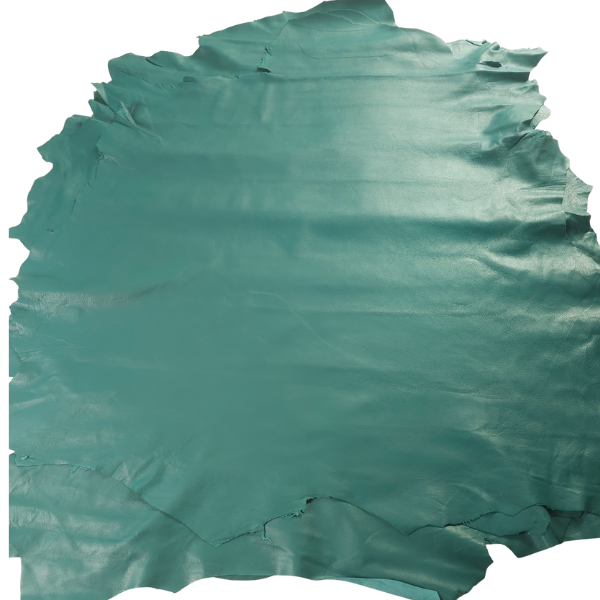 Sheepskin Nappa Leather Aqua Green hide 5 to 9 sq ft
