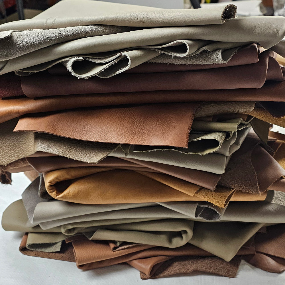 Earth-Tone Leather Scraps