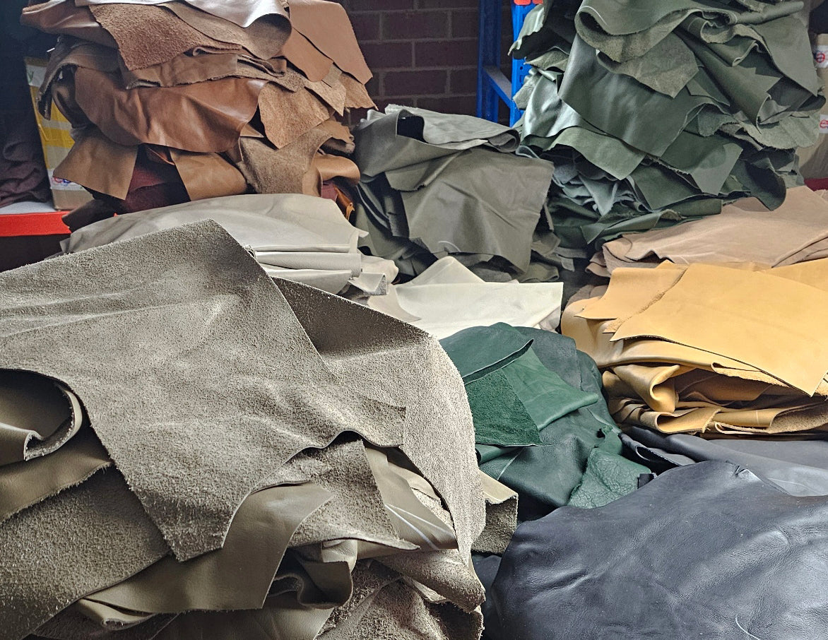 Small Mixed Leather Scraps | Assorted Cowhide