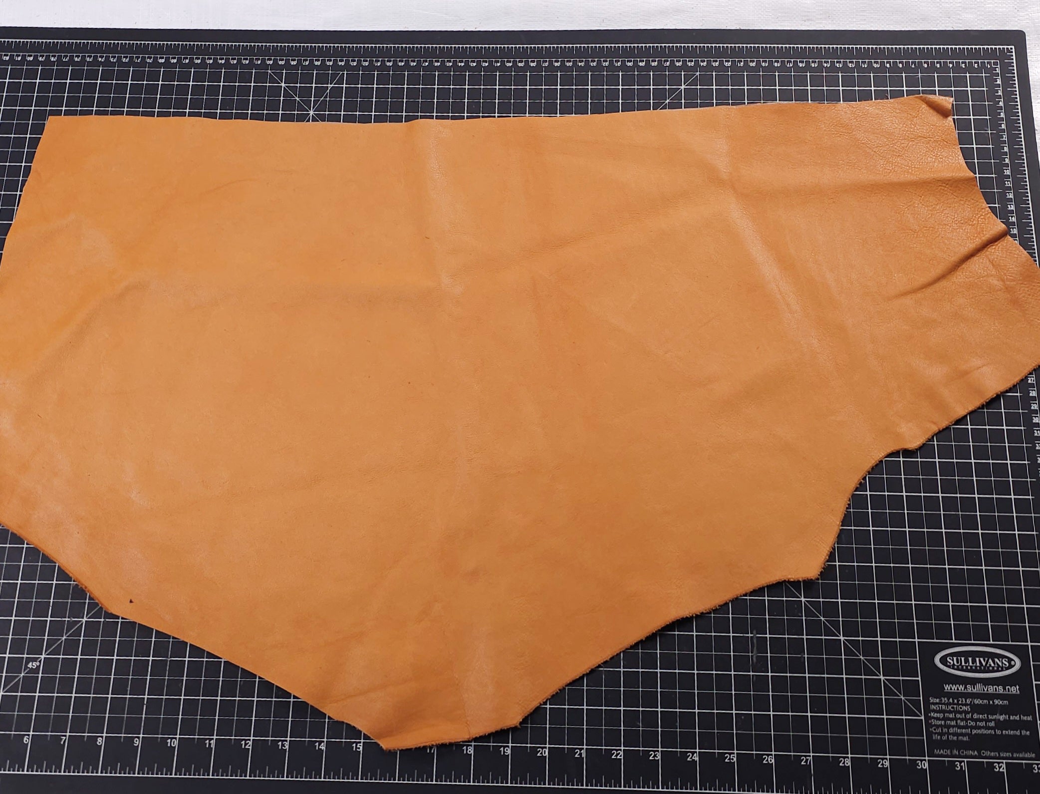 Saddle Tan leather remnants 1-2 sq. ft - Veg Tanned