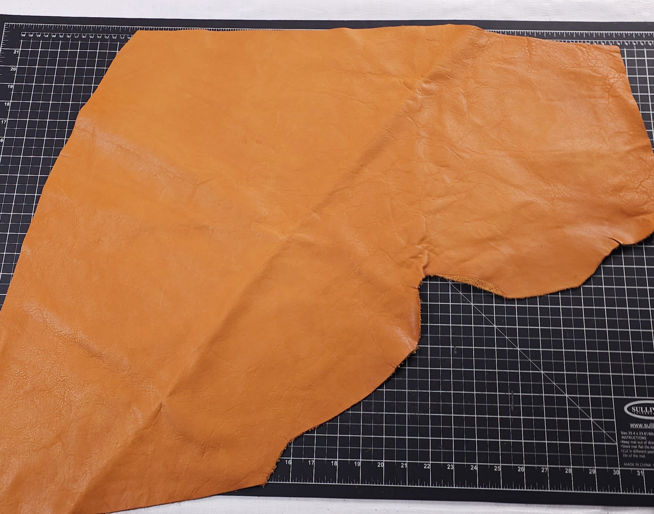 Saddle Tan leather remnants 1-2 sq. ft - Veg Tanned