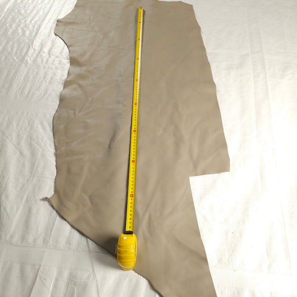 Large stone beige leather scraps, 3-5 sq. ft, showing a smooth surface.