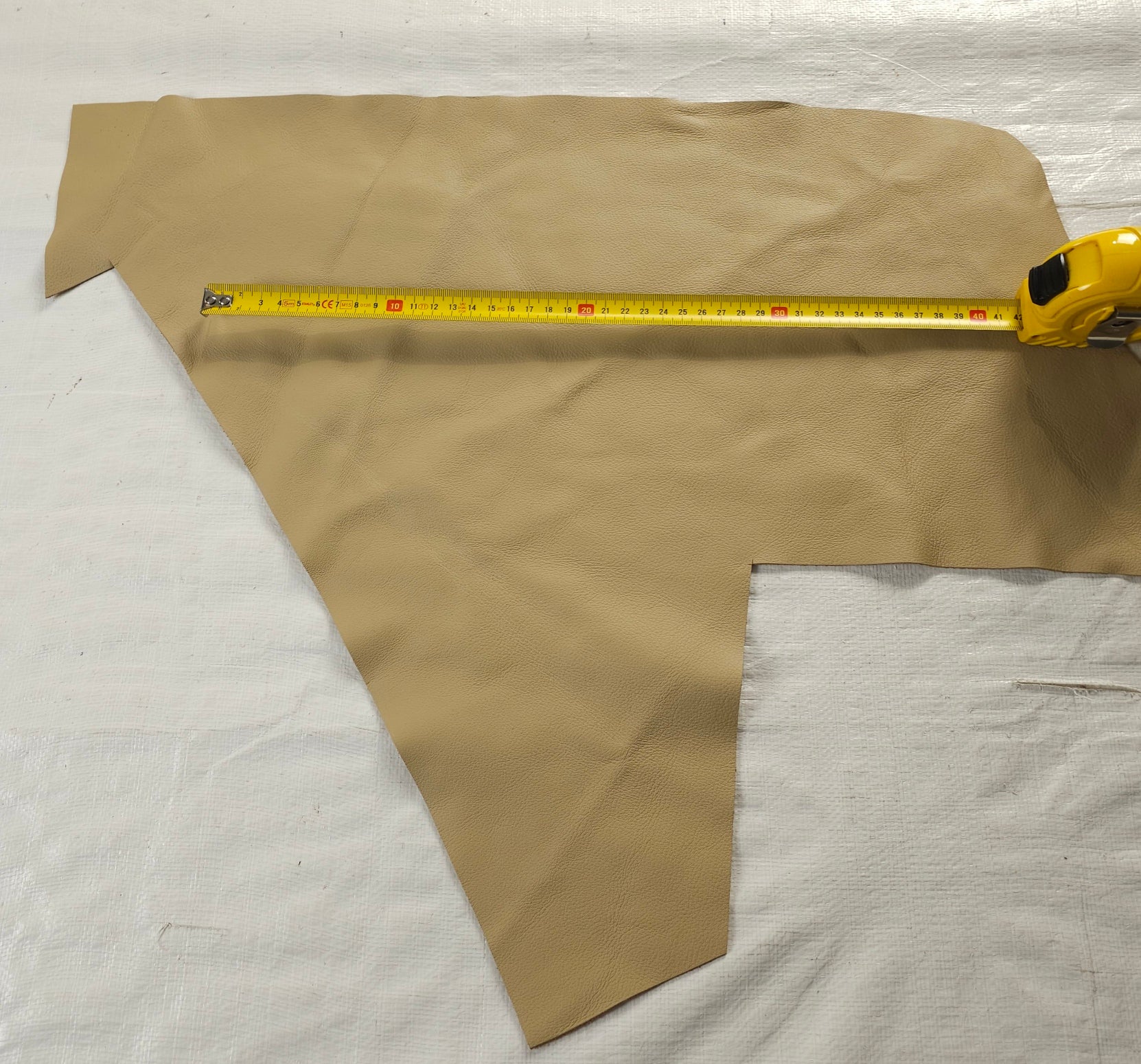 Beige Elmosoft Leather Scraps (1–2 sq. ft, Full-Grain)