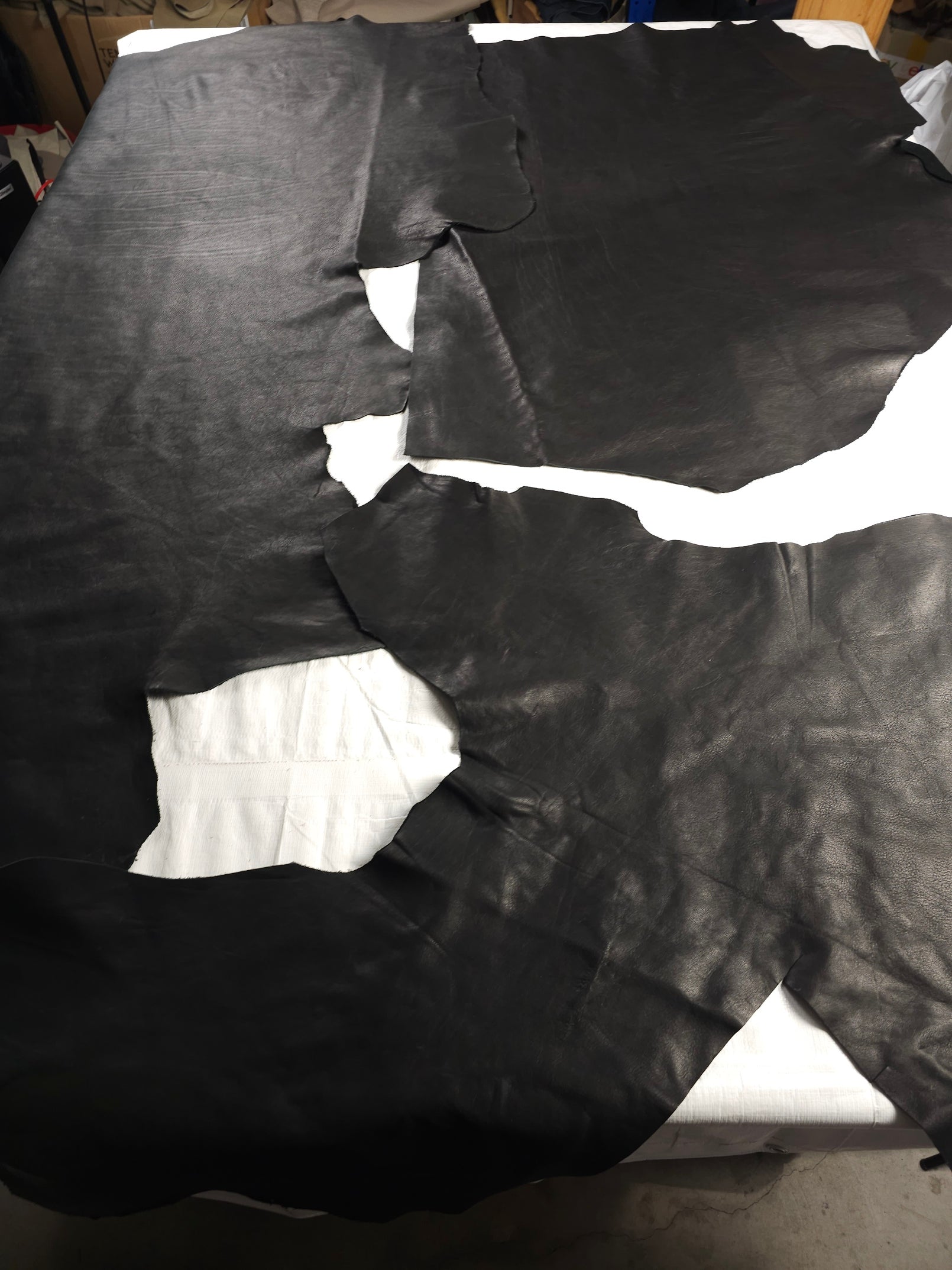 Black Upholstery Leather Bundles (20 sq. ft, Full-Grain)