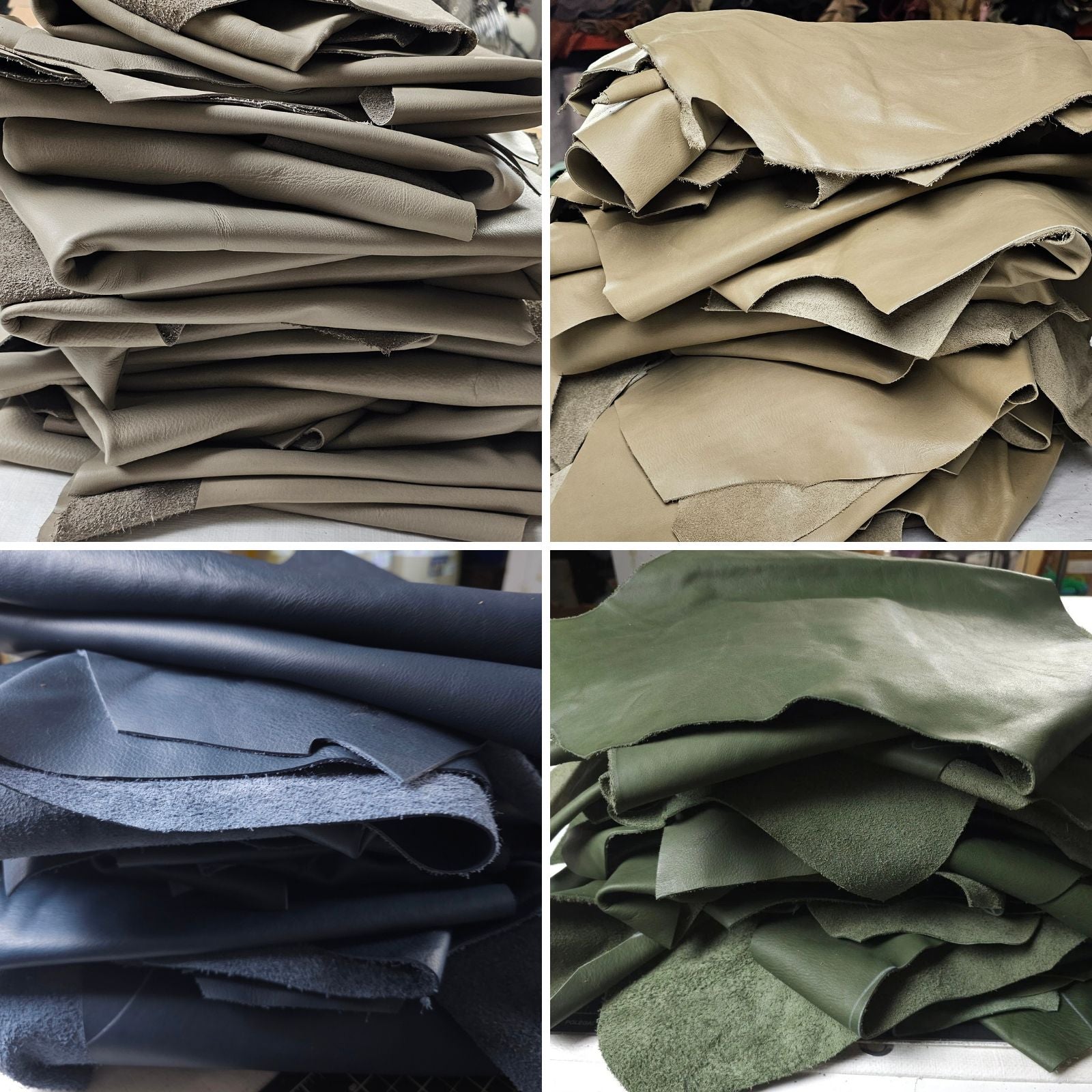 Medium Leather Pieces – Solid Colours (1–2 sq ft)