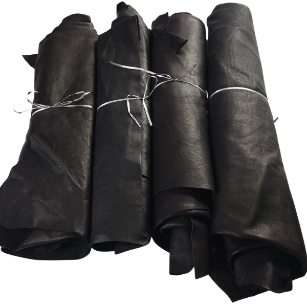 Black Upholstery Leather Bundles (20 sq. ft, Full-Grain)