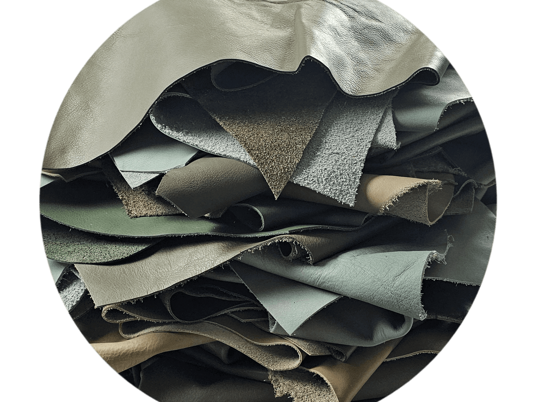 Full grain Leather Scraps - Various Greens 1 - 2 sq. ft