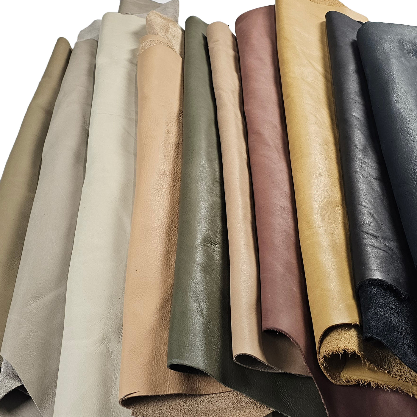 Assorted Full-grain Upholstery leather offcuts 3 - 5 sq. ft