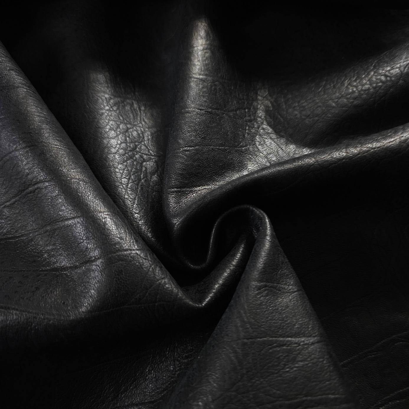 Black Embossed Sheepskin Leather