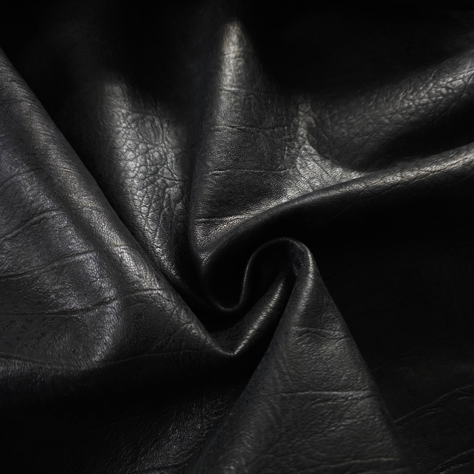 Black Embossed Sheepskin Leather