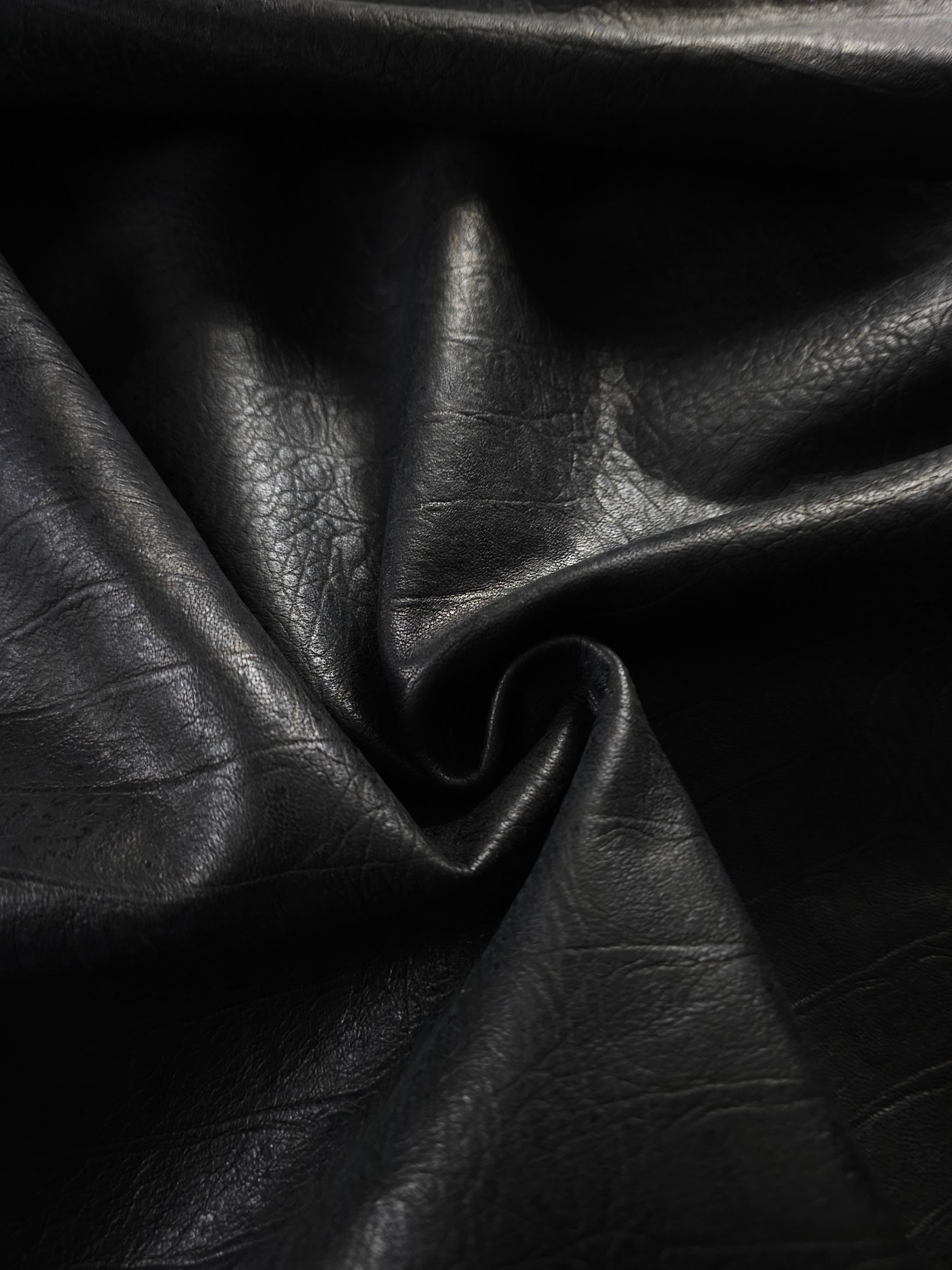 Black Embossed Sheepskin Leather