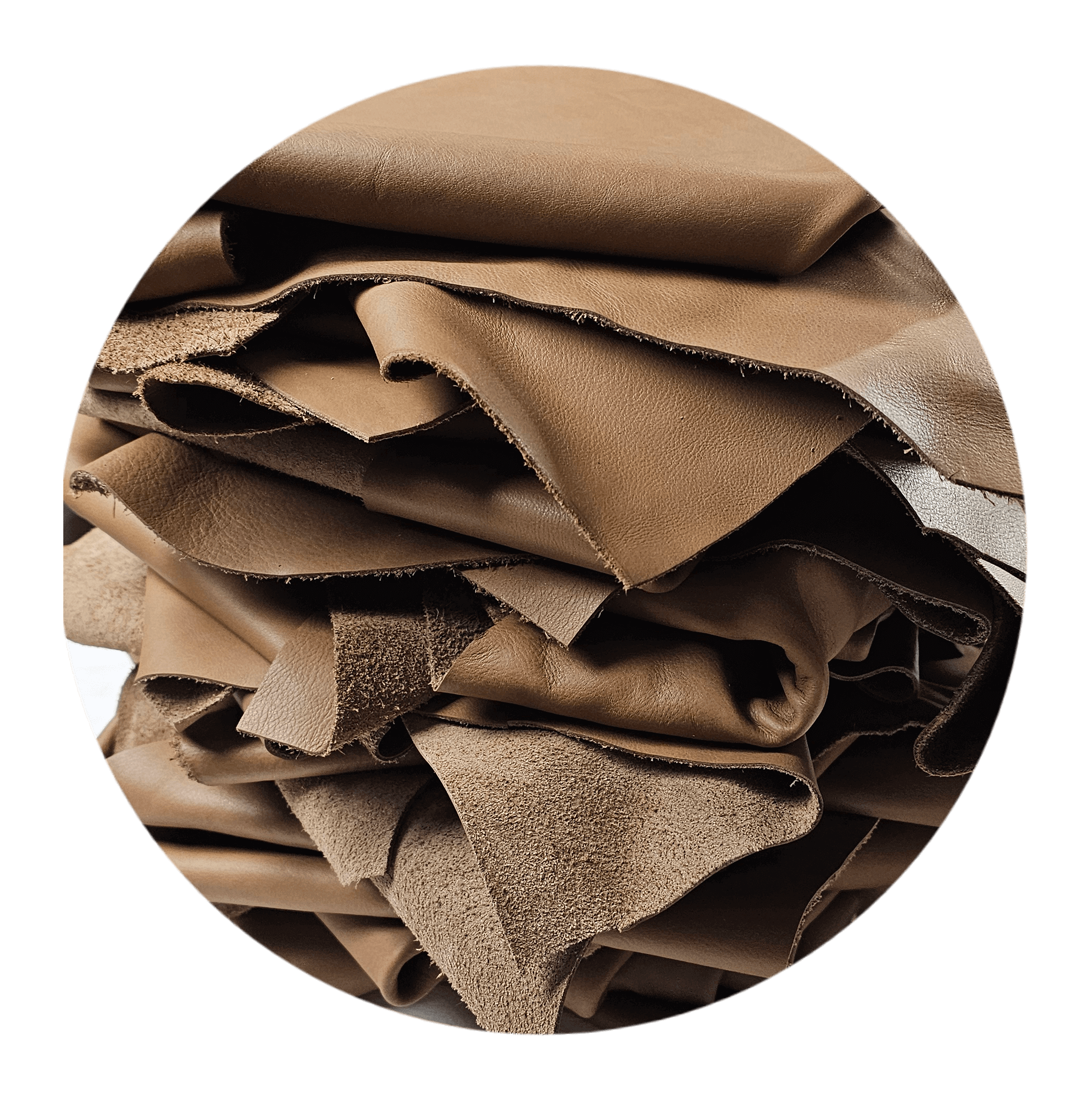 Brown Cowhide leather scraps Various Earthy colours 1 - 2 sq. ft