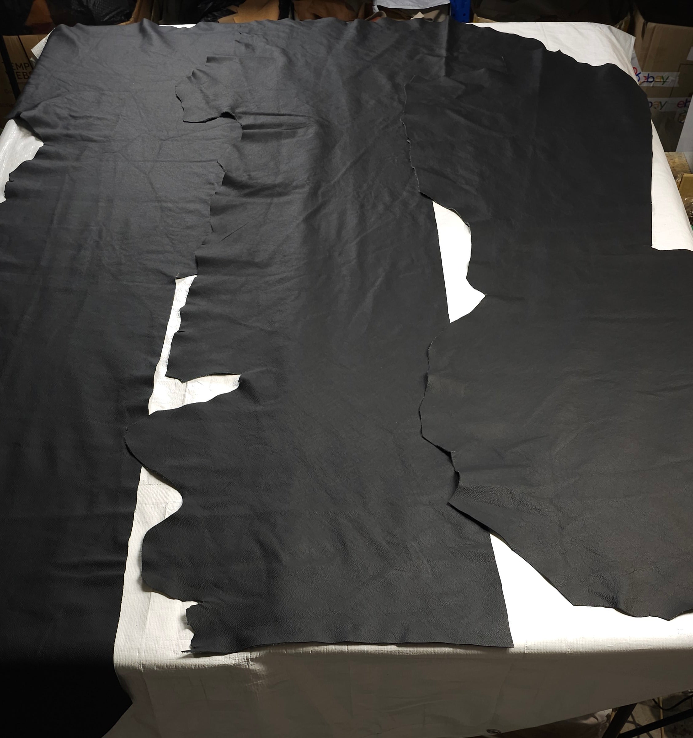 Black cowhide remnants bundle 20 sq. ft