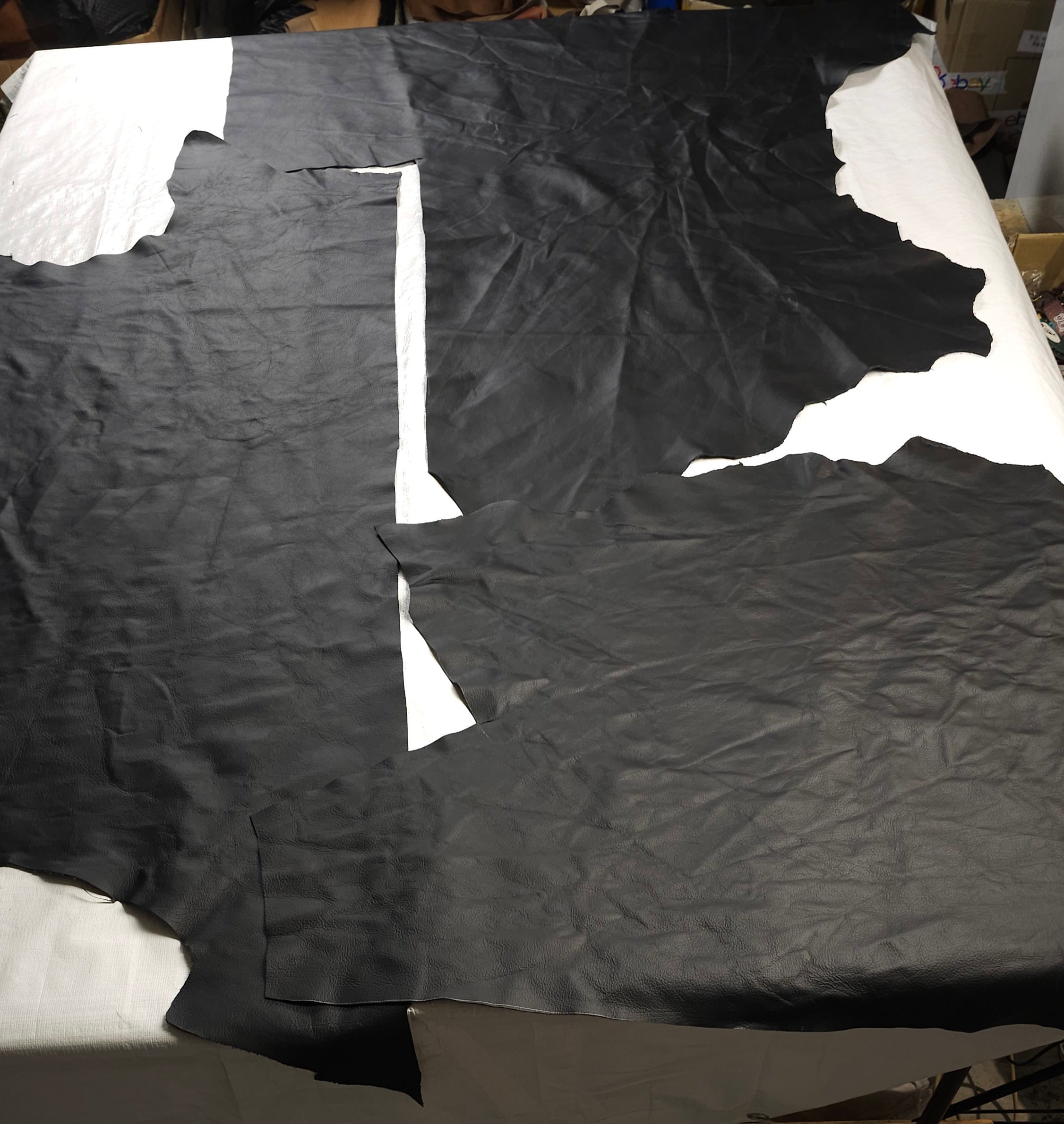 Black cowhide bundle offcuts 15 sq. ft