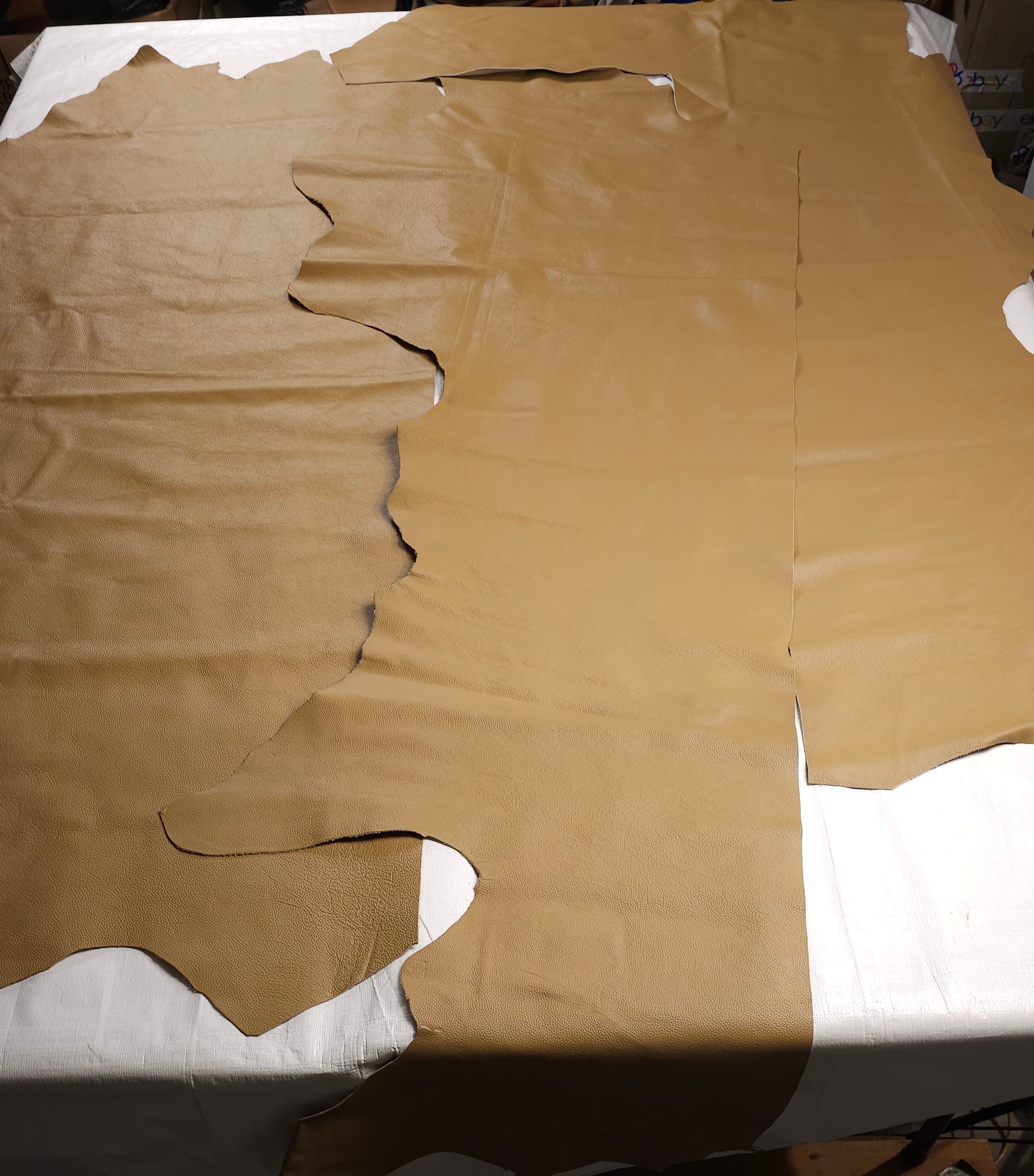 Light Brown cowhide remnants bundle 20 sq. ft