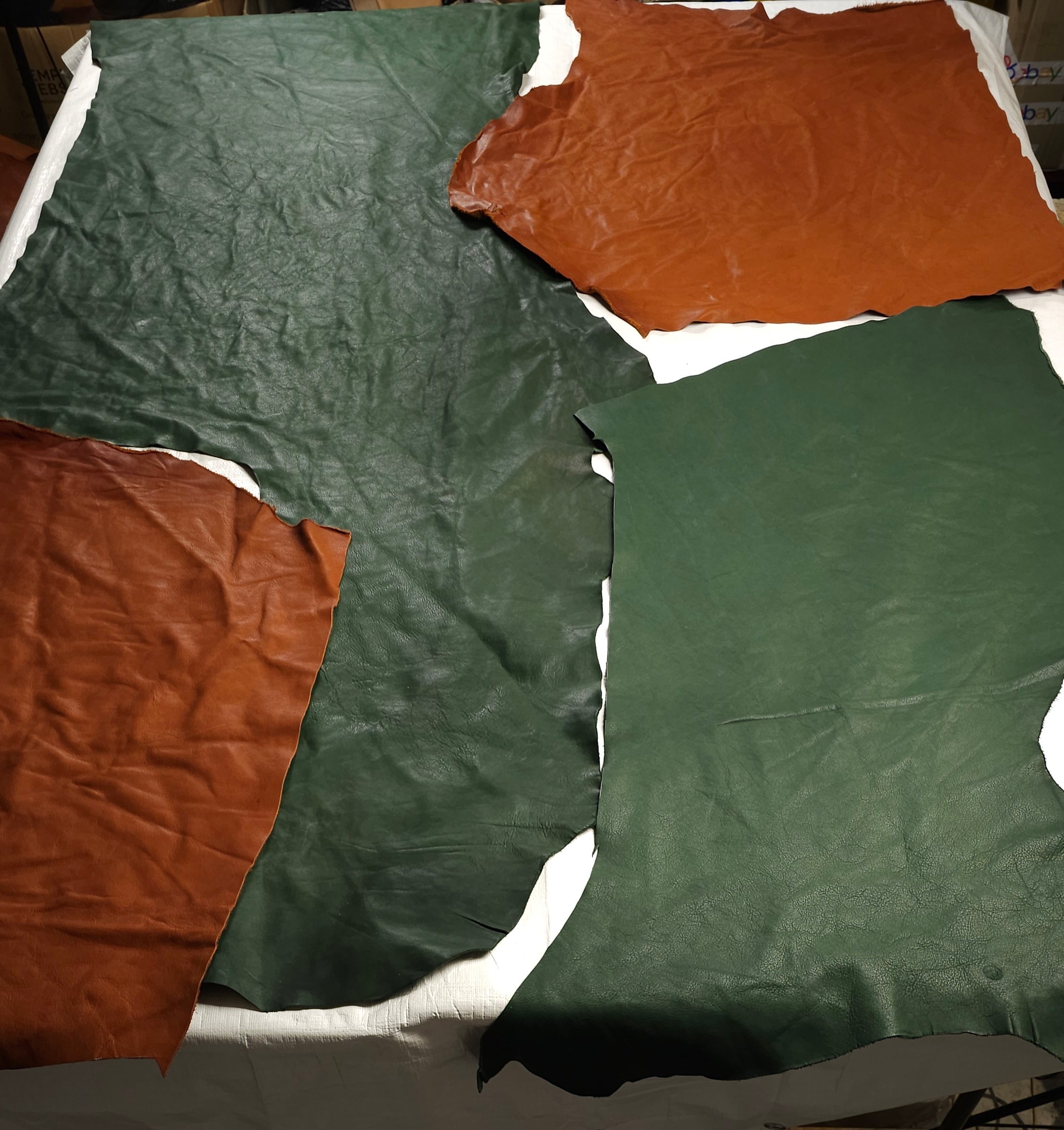 Forest Green + Tan Combo cowhide bundle 20 sq. ft