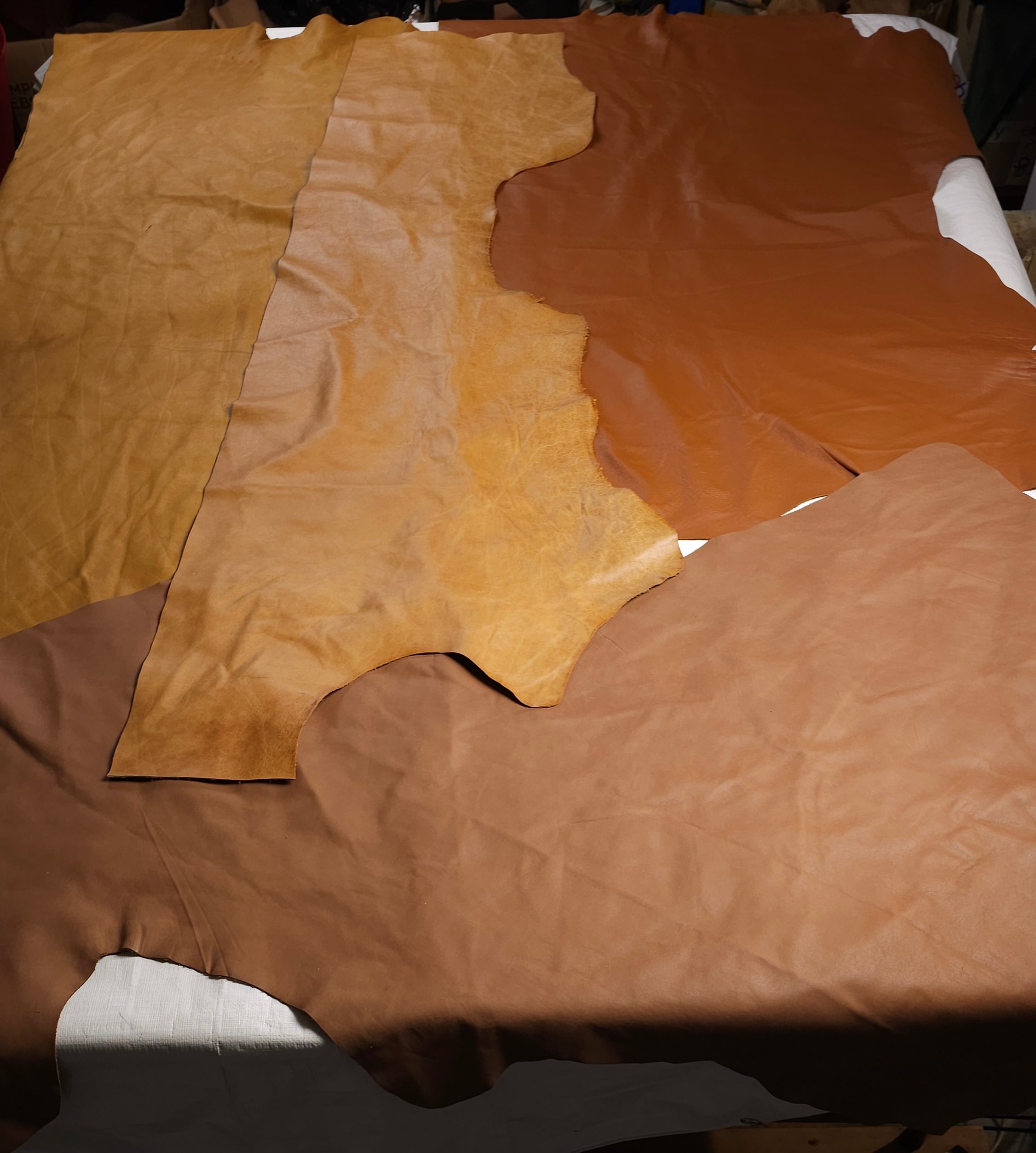 Earth Tone combo cowhide offcuts bundle 25 sq. ft