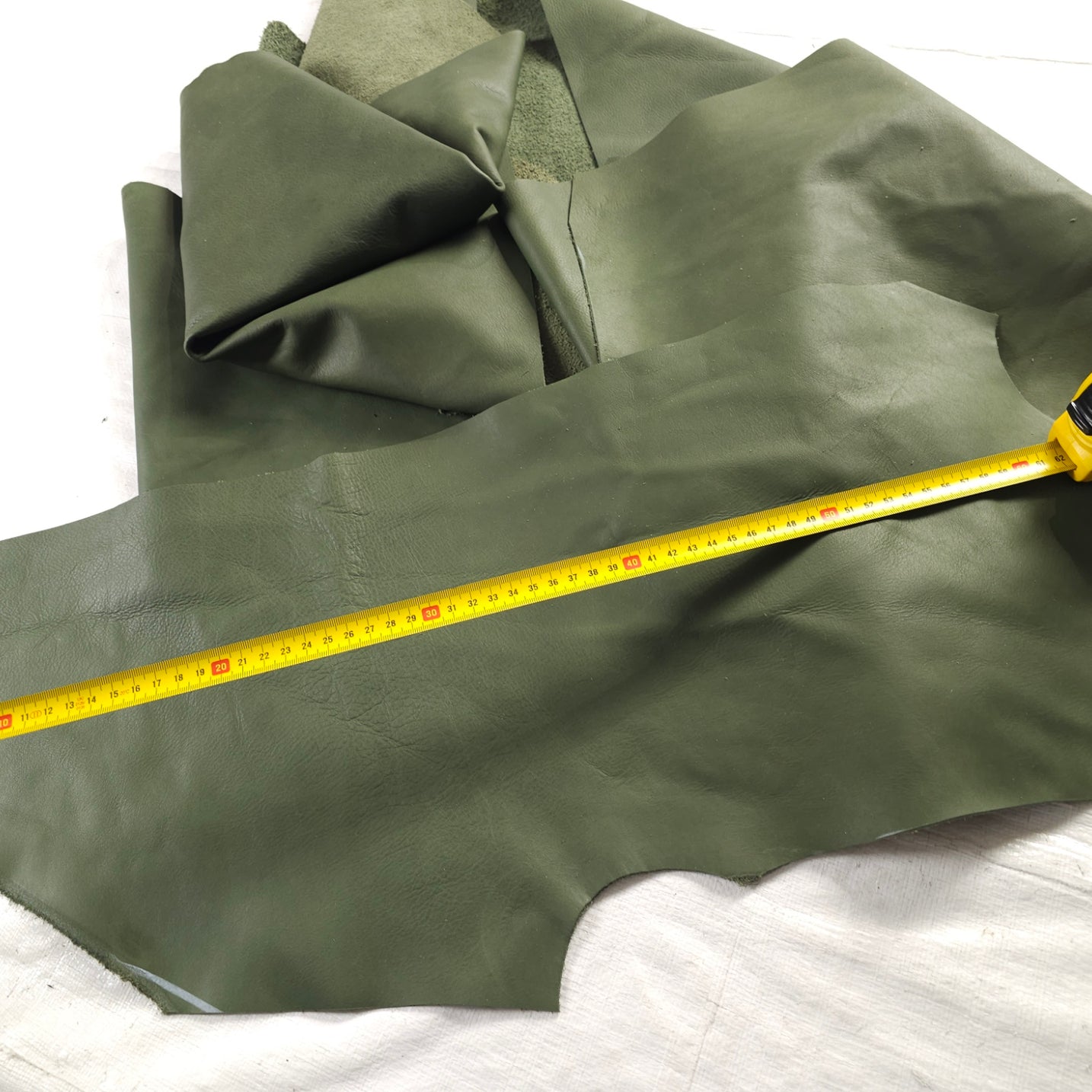 Deep hunter green cowhide leather offcuts for craft projects