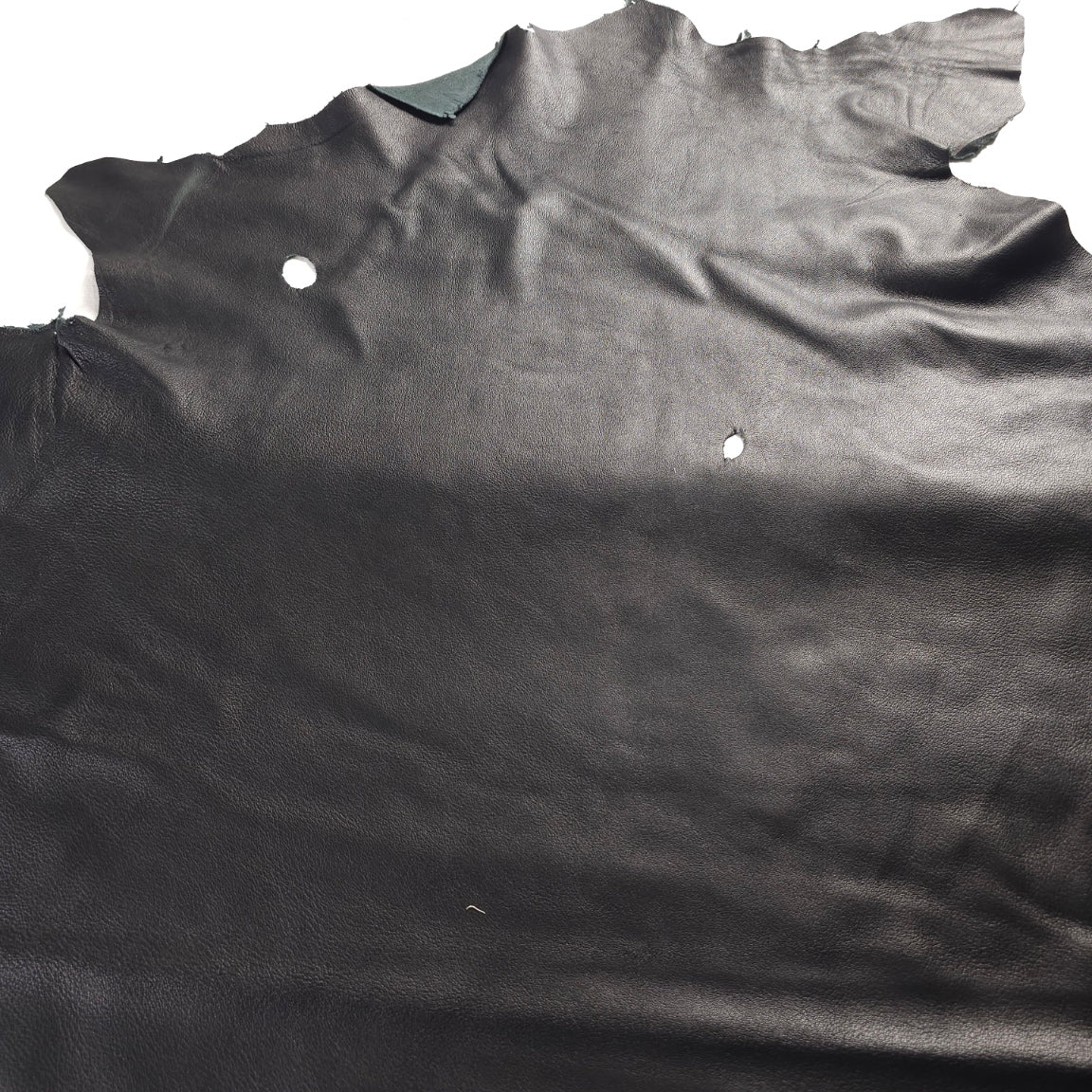 Drum Dyed Black Sheepskin Leather