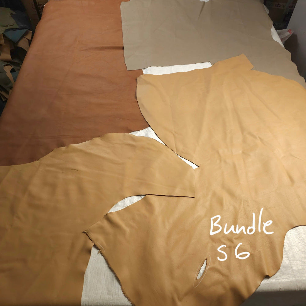 Earth tone full grain leather scraps perfect for small items and trim