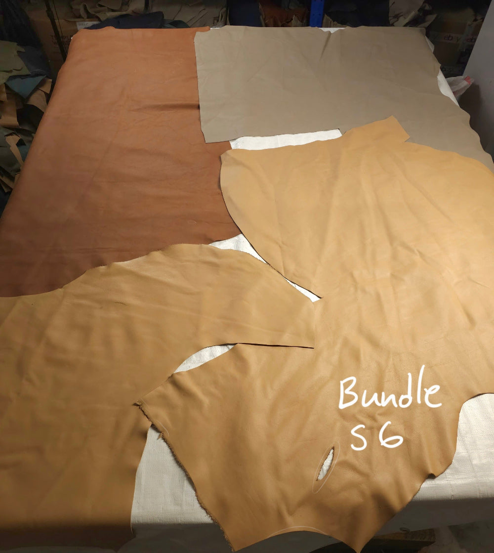 Earth tone full grain leather scraps perfect for small items and trim