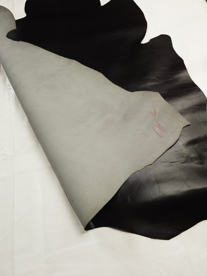 Chestnut Brown goatskin hide showing reverse