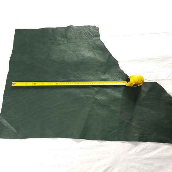 Forest Green Full Grain Leather Offcuts