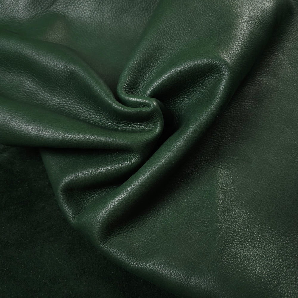 Forest Green Vegetable-Tanned Leather Hides Bundle