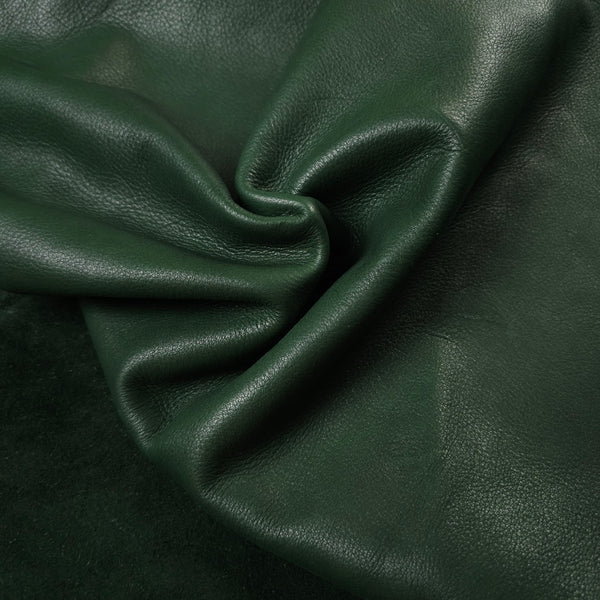 Forest Green Vegetable-Tanned Leather Hides Bundle
