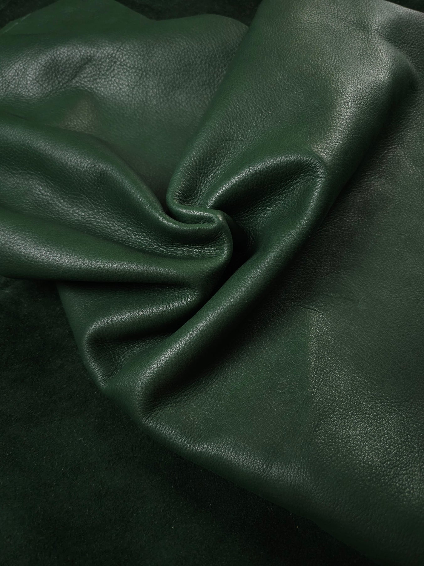 Forest Green Vegetable-Tanned Leather Hides Bundle