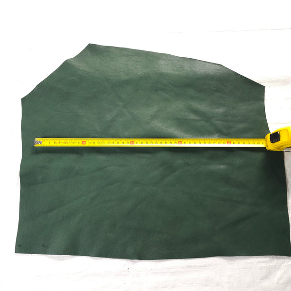 Forest Green Vegetable Tanned Leather Remnants