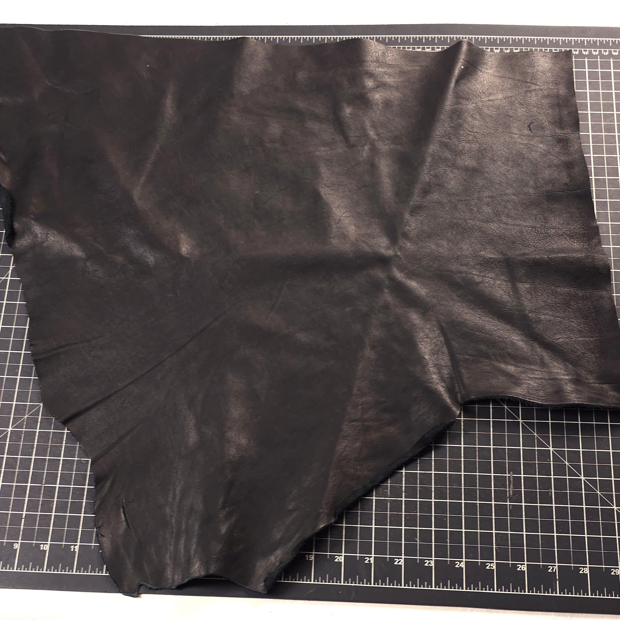 full-grain black cowhide offcuts