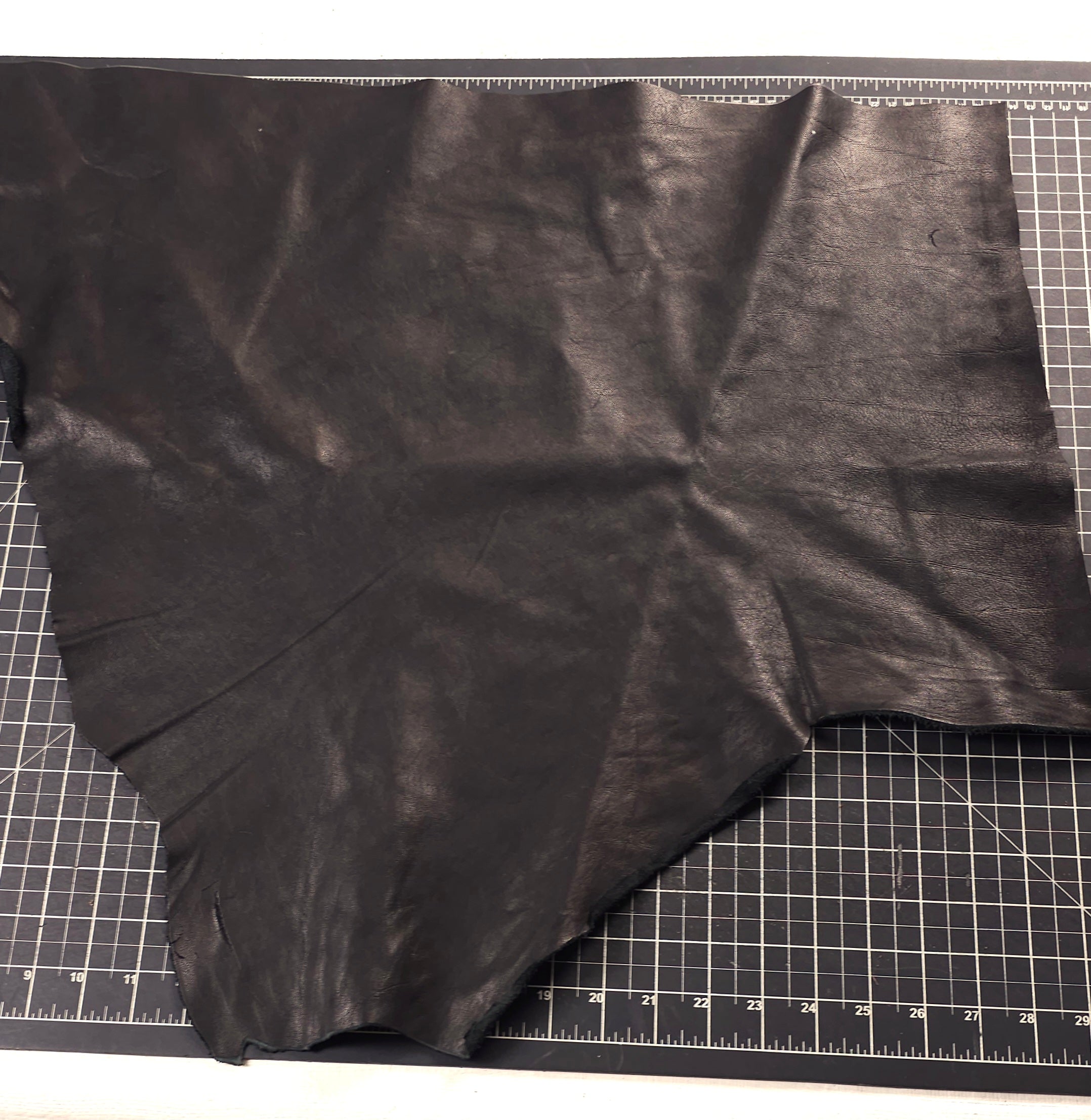 full-grain black cowhide offcuts
