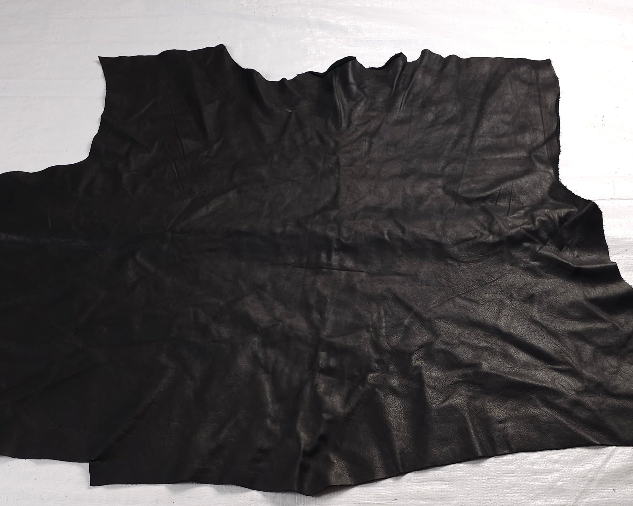 Full grain large black leather pieces for  diy projects