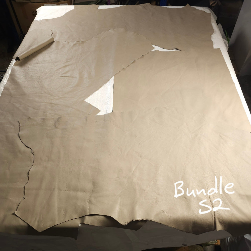 Sage full grain leather scraps for bag making and leatherworking