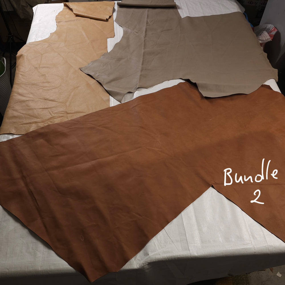 Large leather remnant pieces measuring 5 to 8 square feet each