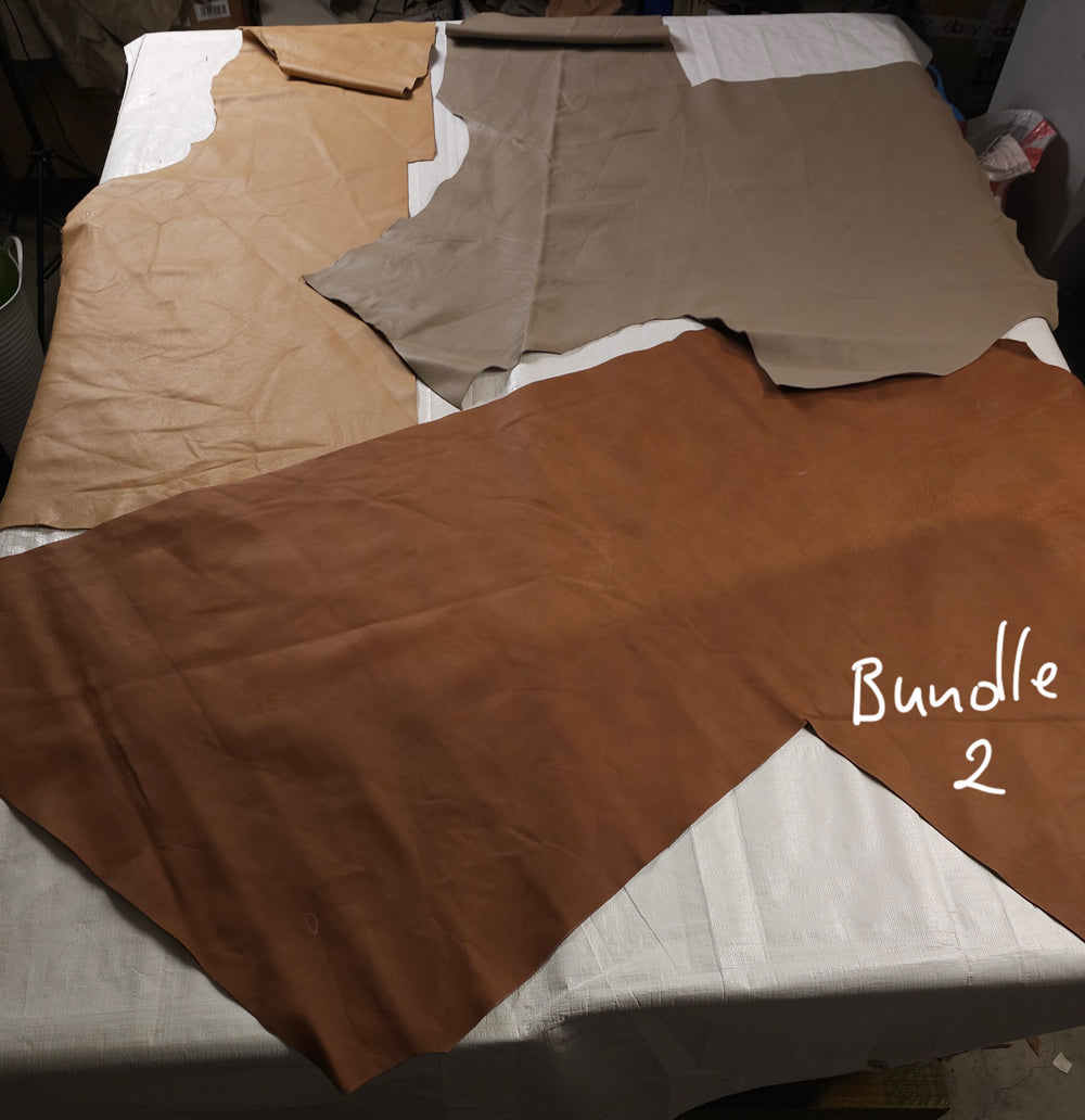 Large leather remnant pieces measuring 5 to 8 square feet each
