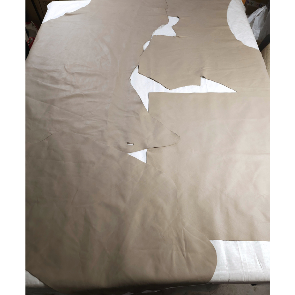 Full Grain Stone Beige Cowhide Leather Pieces