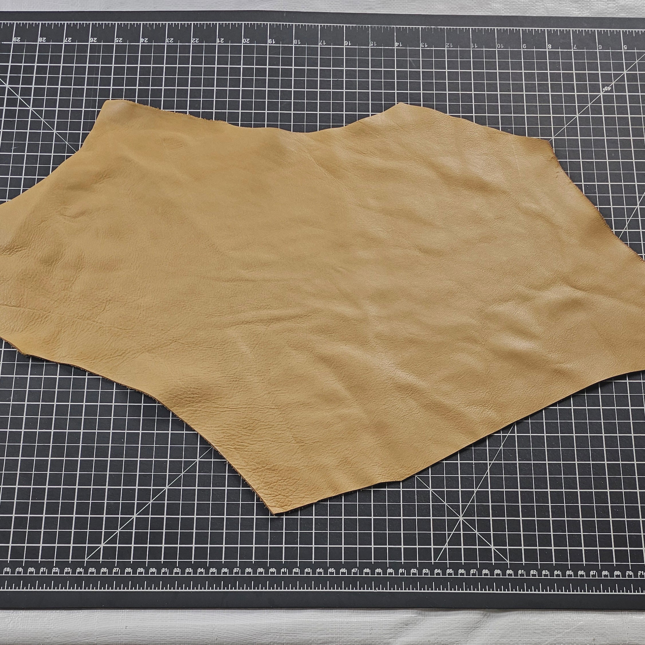 Golden mustard leather offcuts for crafts 1–2 square feet
