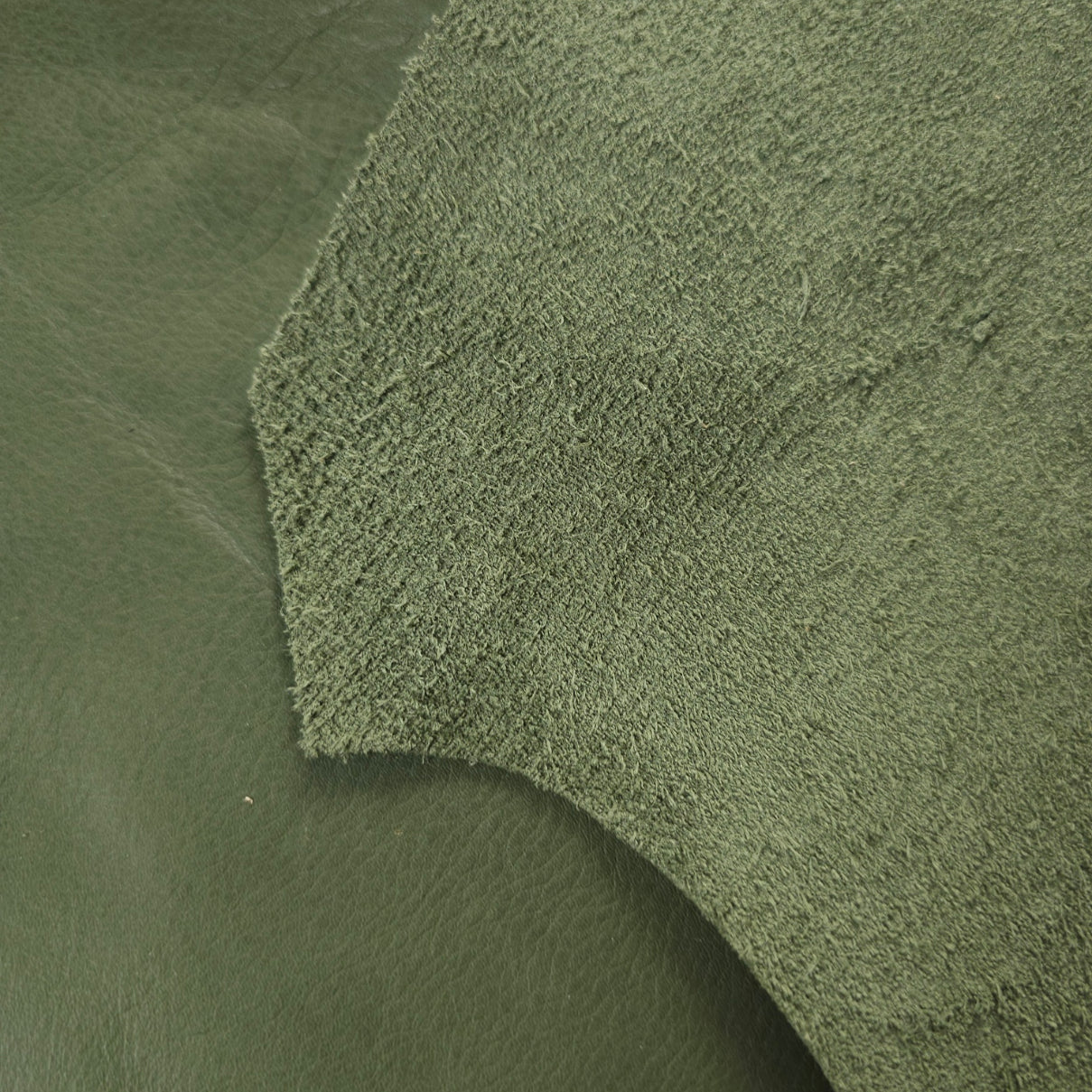 Hunter Green Leather Offcut reverse side
