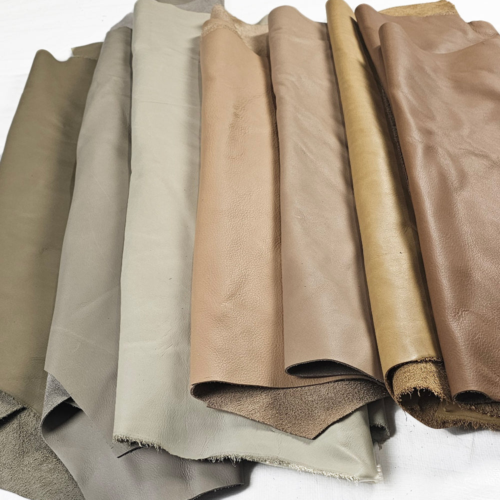 large earth tones leather remnants 3 to 5 sq ft