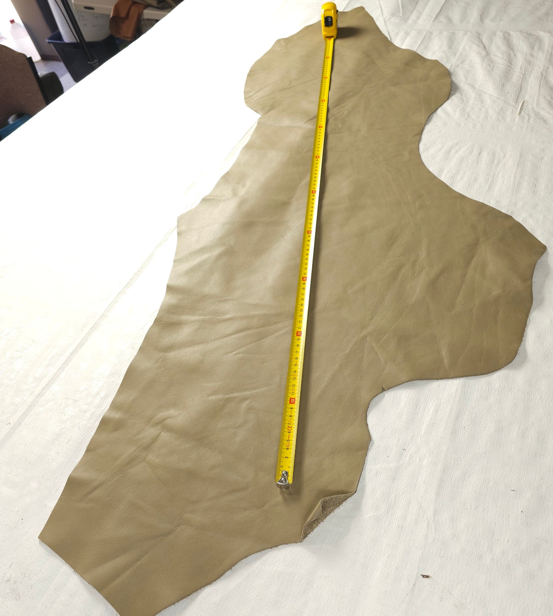 Large Sage Green Leather Scraps 3 to 5 sq ft
