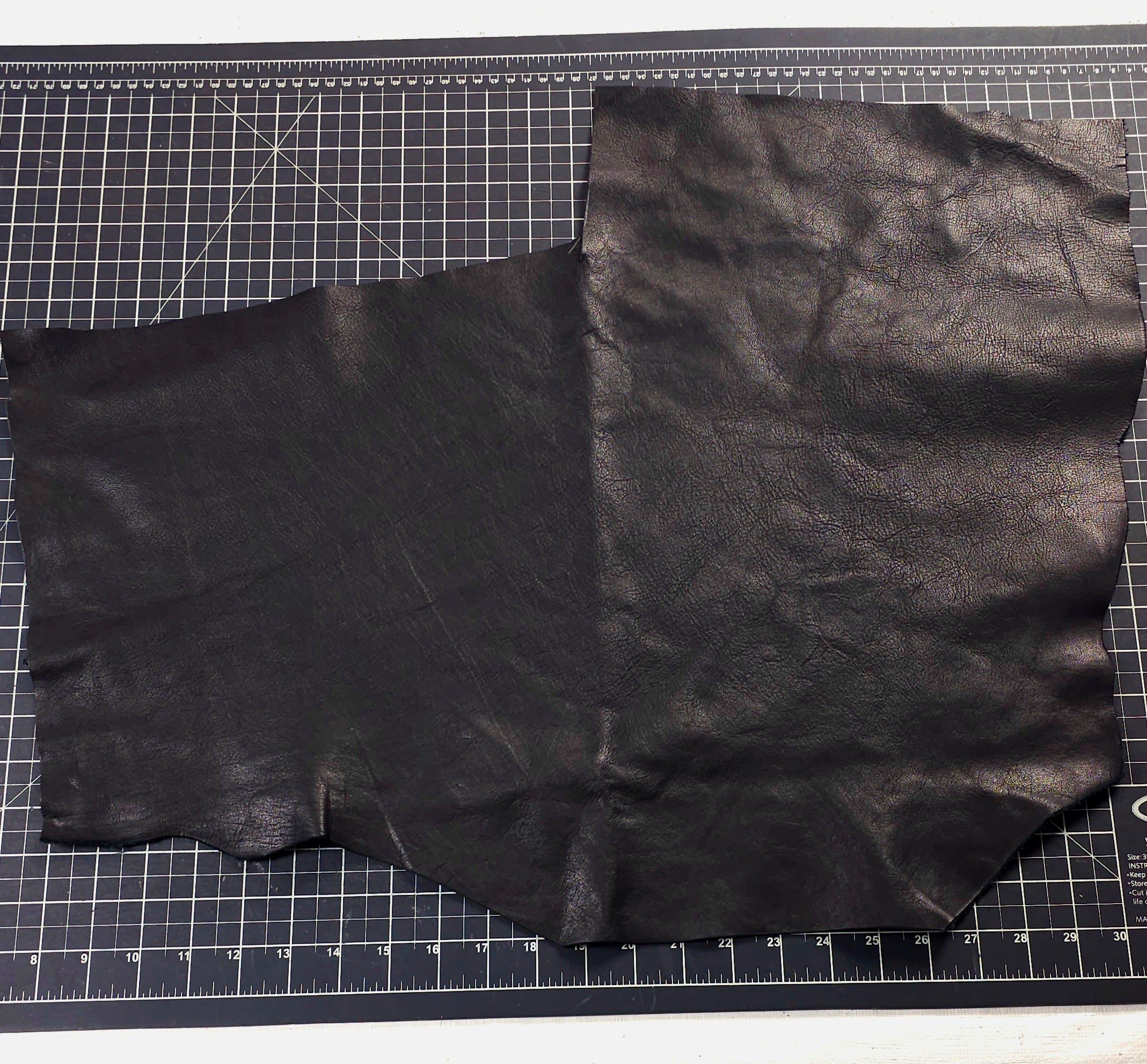 medium black leather scraps for crafts