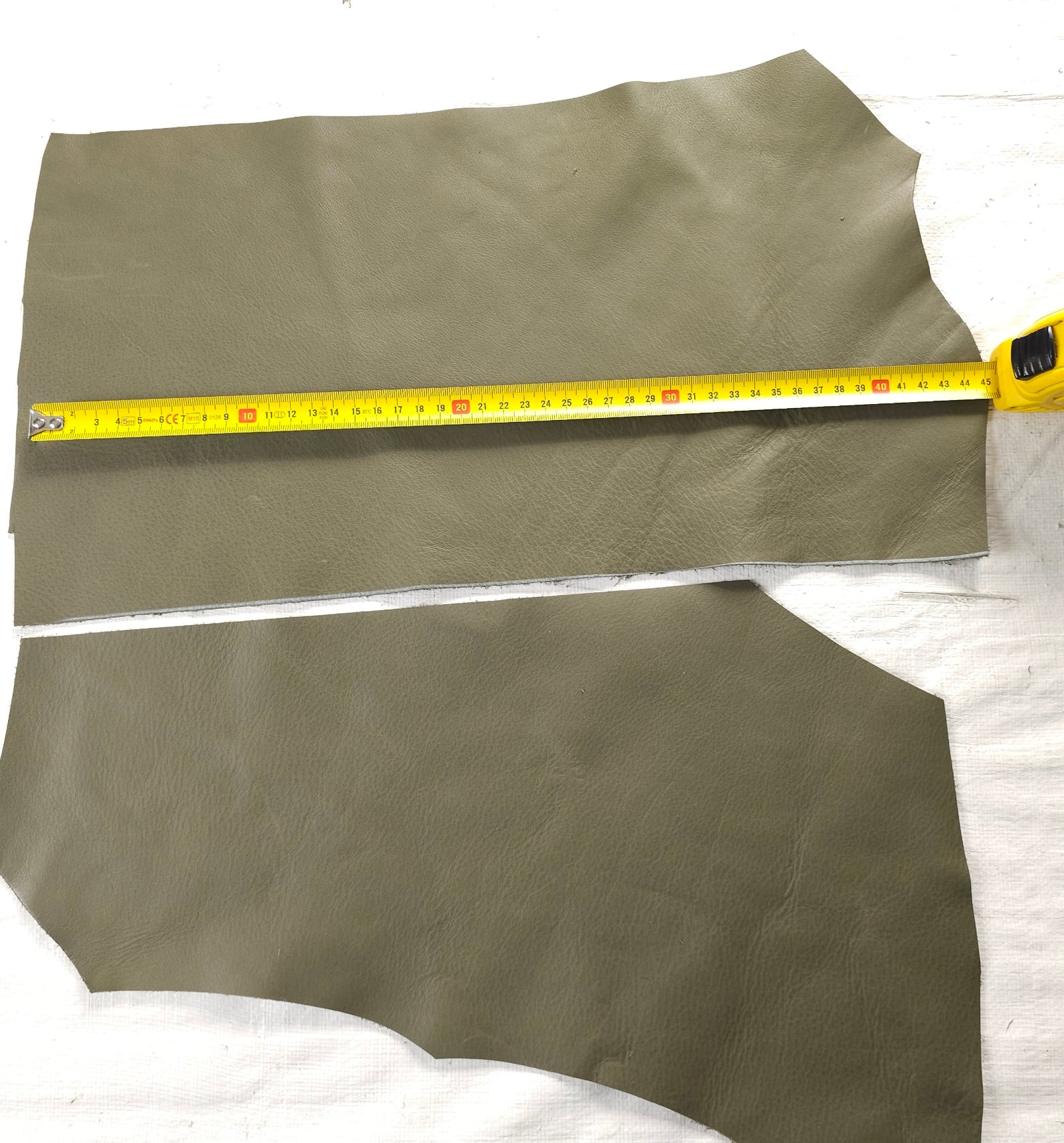 Olive Green Leather Offcuts for Crafts