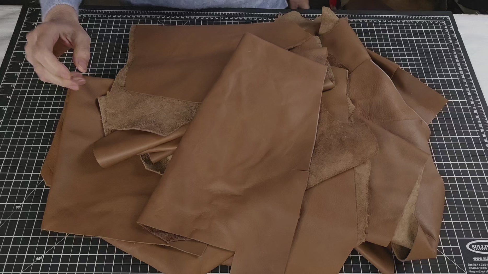 Light Brown leather scraps for crafts $39.00