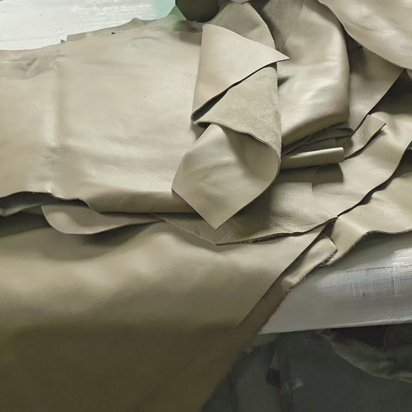 Olive Green Leather Scraps for Crafts | 1-2 sq. ft.$35.00