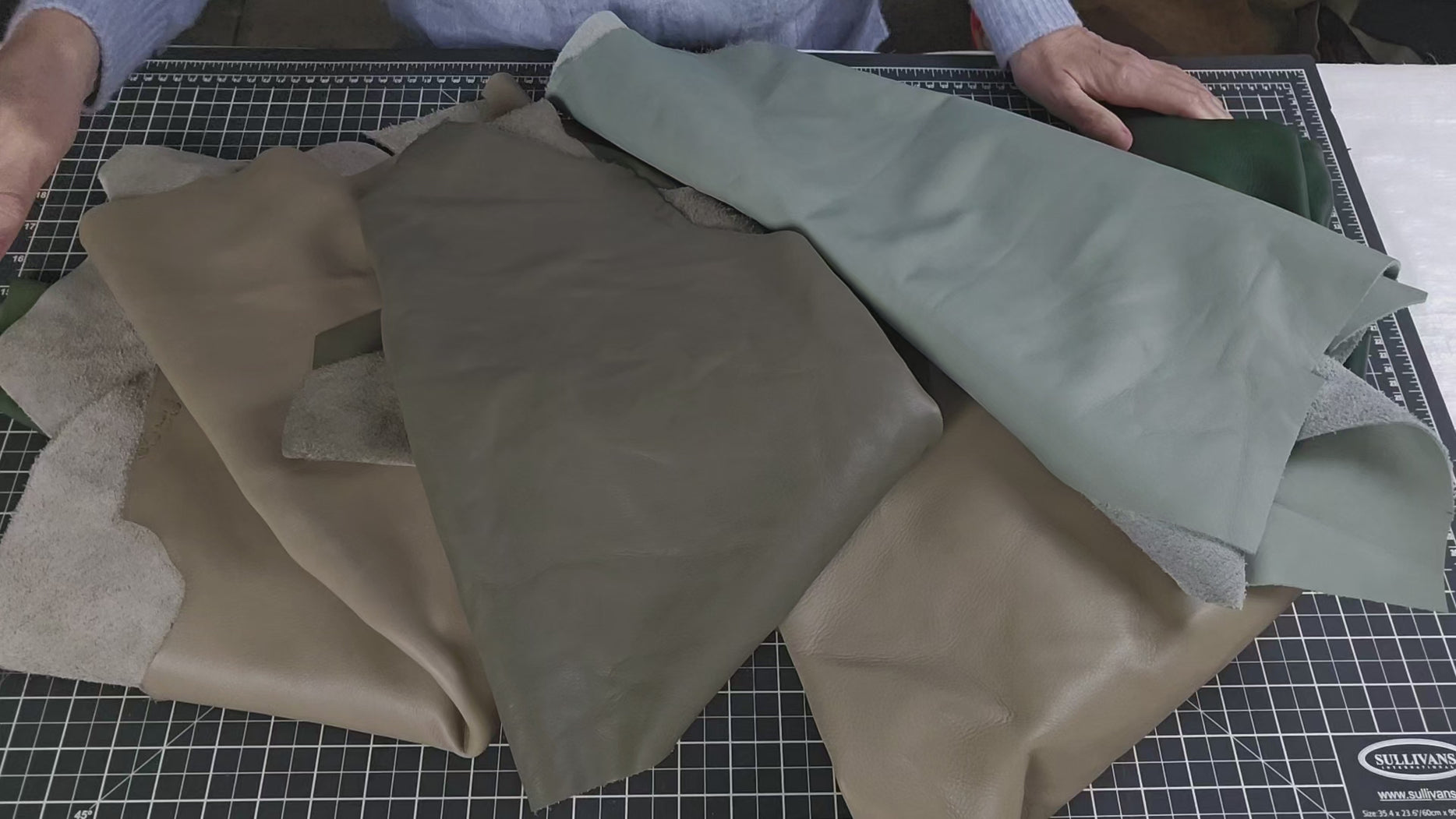 Green Leather Remnants for Crafts | Huge offcuts 3-5 sq. ft$44.00