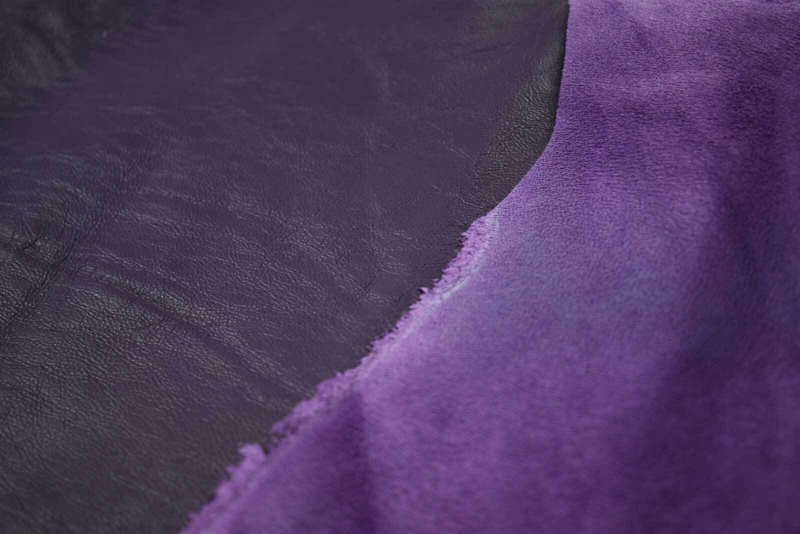 Reverse of Purple Lambskin Hide - Nappa leather