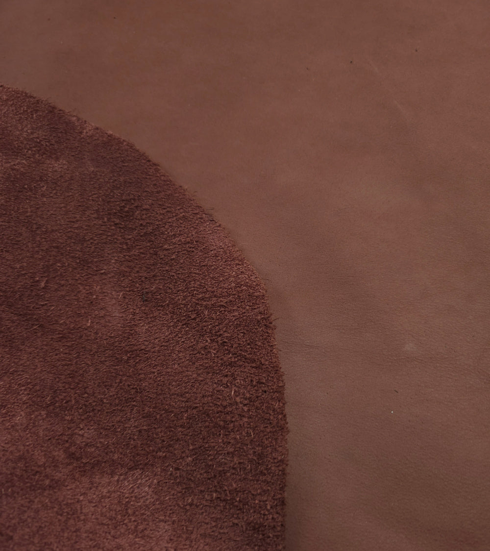 Close-up of reddish leather bundle 